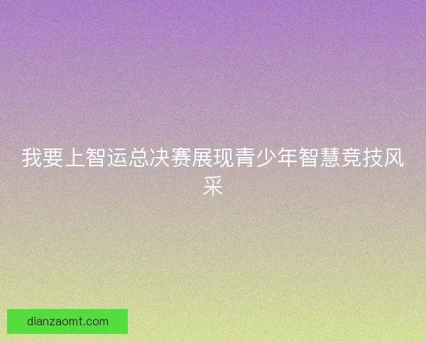 我要上智运总决赛展现青少年智慧竞技风采