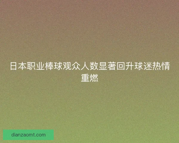 日本职业棒球观众人数显著回升球迷热情重燃