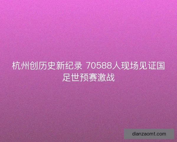 杭州创历史新纪录 70588人现场见证国足世预赛激战